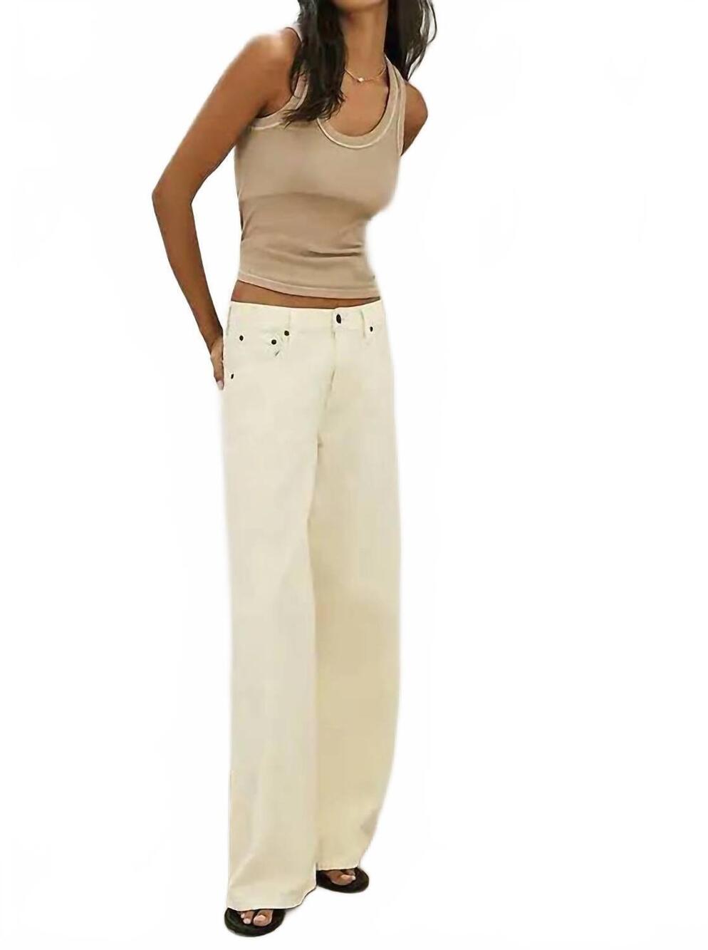 NEW ETICA romi french wide leg jeans in butter